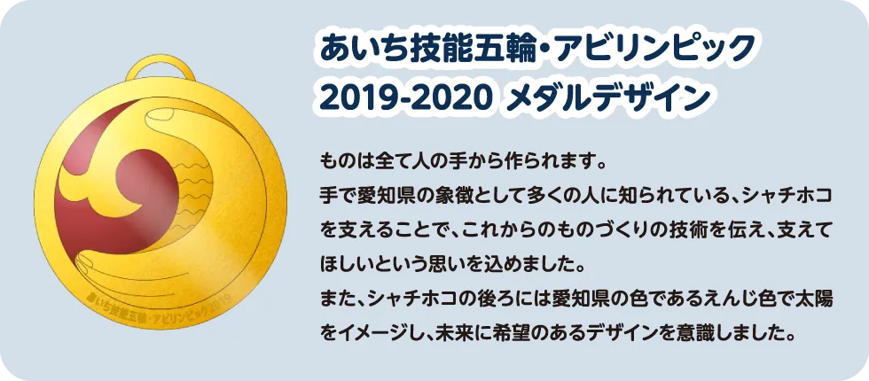 あいち技能五輪・アビリンピック 2019-2020 メダルデザイン
